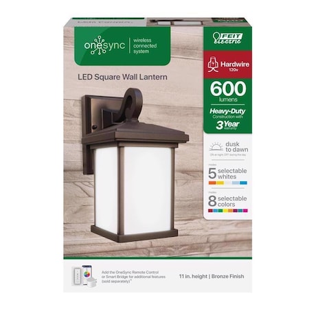 Feit Electric Feit OneSync Bronze Dusk to Dawn LED Wall Lantern LAN11SQ/SYNC/BZ